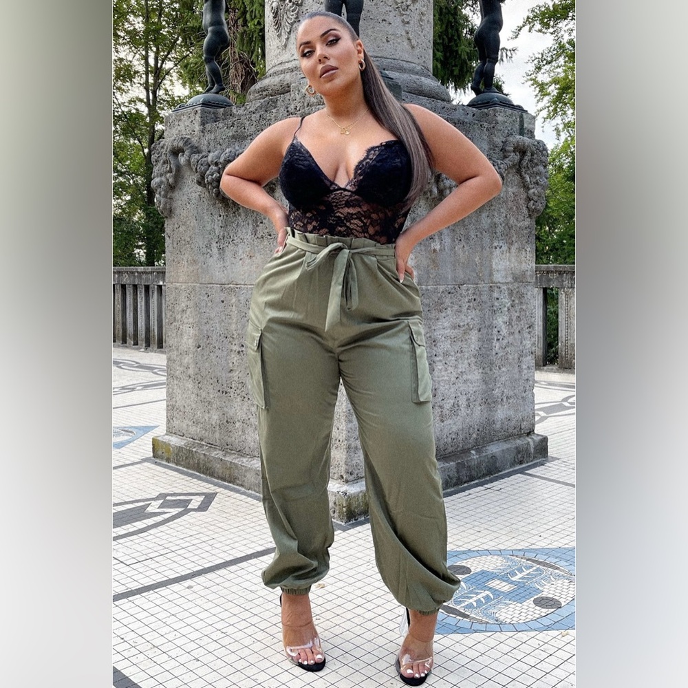 Olive & Black Lace Jumpsuit